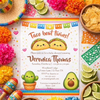 Invitación Taco sobre gemelos Baby Shower