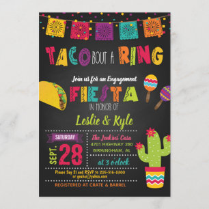 Invitación Taco Sobre un Anillo - Fiesta de Compromiso/Pareja