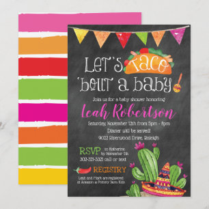 Invitación Taco sobre un bebé - Baby Shower de Chalkboard