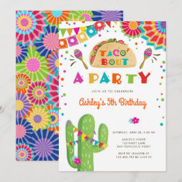 Invitación Taco sobre un Fiesta Fiesta Cactus Cumpleaños Mexi