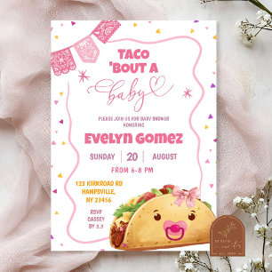 Invitación Taco Sobre Una Niña Fiesta Mexicana Baby Shower
