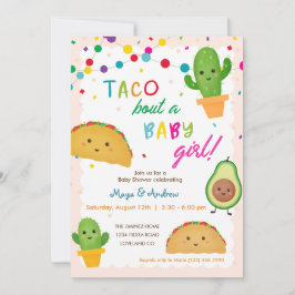 Invitación Taco sobre una niña - fiesta temática de la ducha