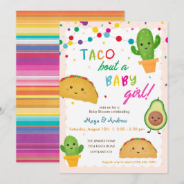 Invitación Taco sobre una niña - fiesta temática de la ducha 