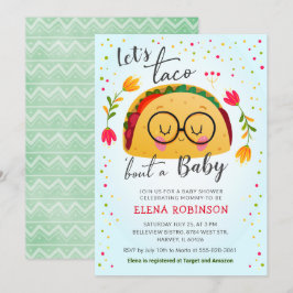 Invitación Taco sobre una niña mexicana: Fiesta azul ducha