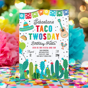Invitación Taco Twosday Fiesta de cumpleaños 2.º Fiesta de cu