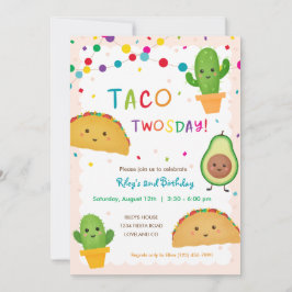 Invitación Taco Twosday Fiesta de cumpleaños tema de cumpleañ
