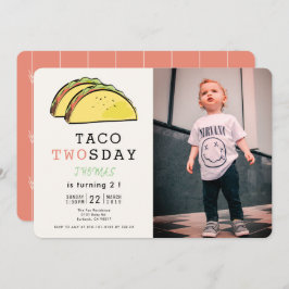 Invitación Taco Twosday Fiesta Mexicana Foto 2º cumpleaños
