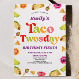 Invitación Taco Twosday Fiesta Segunda Fiesta de Cumpleaños