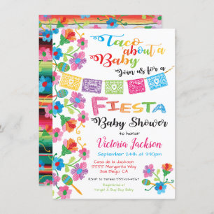 Invitación Taco'about una fiesta de bebé mexicana