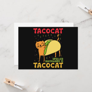 Invitación Tacocat deletreado al revés Tacos Gatos Cinco De M