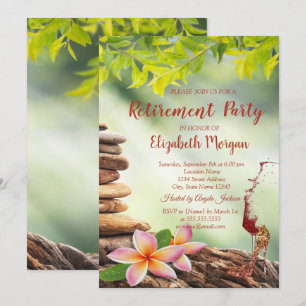 Invitación Tacón Alto, Vidrio, Paisaje de Piedras Zen Jubilac