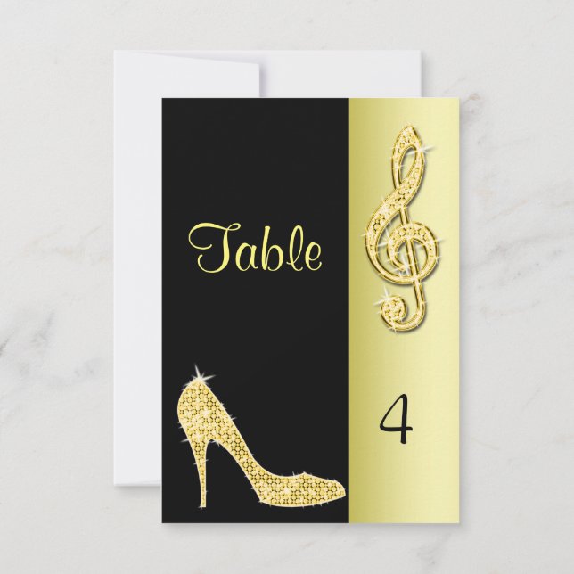 Invitación Tacón de oro y Clef triple (Reverso)