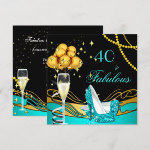 Invitación Tacones altos azul turquesa fabulosos Cumpleaños d