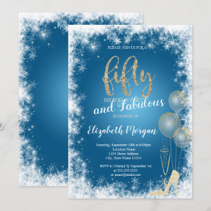 Invitación Tacones altos confeti,Copos de nieve Fiesta de cum
