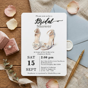Invitación Tacones altos de agua Chic pintados a la acuarela