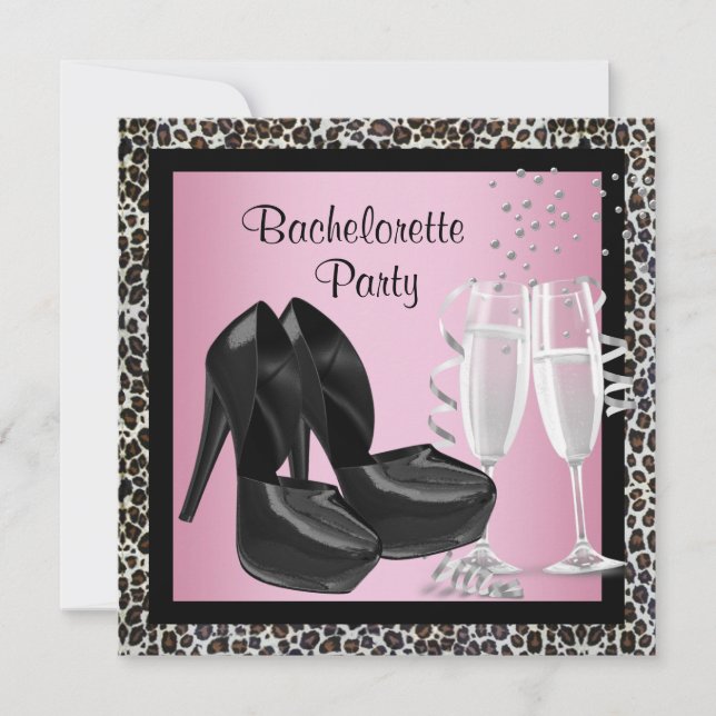 Invitación Tacones altos de champán para despedida de soltera (Anverso)
