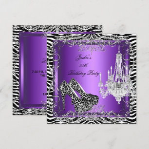 Invitación Tacones altos de fiesta con estampado de cebra leo