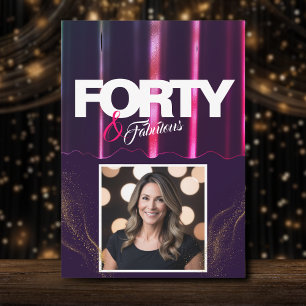 Invitación Tacones altos de oro Elegante 40 y fabuloso cumple