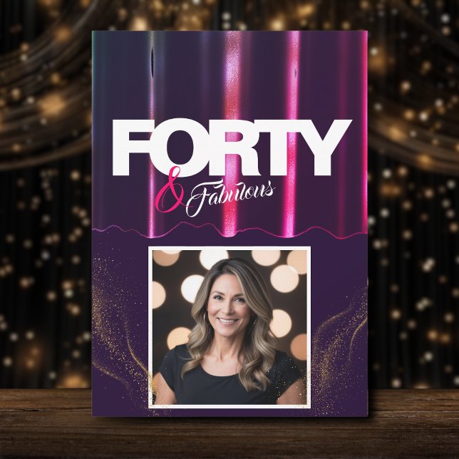 Invitación Tacones altos de oro Elegante 40 y fabuloso cumple (Subido por el creador)