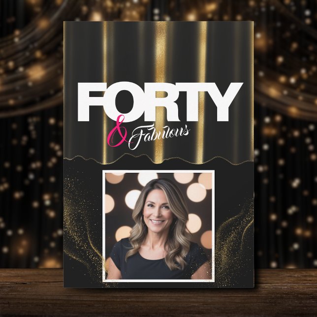 Invitación Tacones altos de oro Elegante 40 y fabuloso cumple (Subido por el creador)