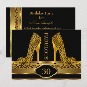 Invitación Tacones Altos Fabulosos de Leopardo Dorado 30 Fies