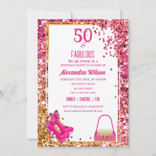 Invitación Tacones altos fabulosos para cumpleaños número 50 
