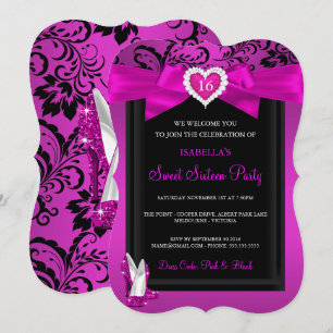 Invitación Tacones altos para fiesta de cumpleaños Sweet 16 d