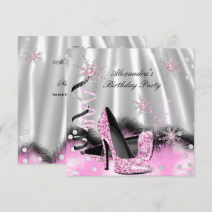 Invitación Tacones altos rosa claro Fiesta de cumpleaños plat