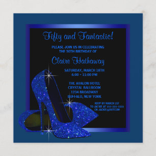 Invitación Tacones Altos Royal Azul Oscuro de Mujer Fiesta de