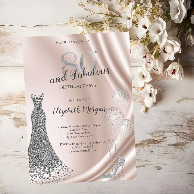 Invitación Tacones altos, vestido de globos Cumpleaños 80 (Subido por el creador)
