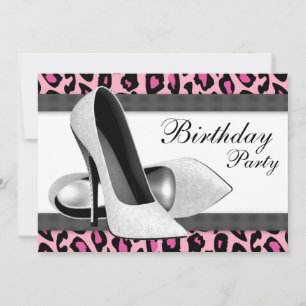 Invitación Tacones altos y fiesta de cumpleaños con estampado