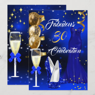 Invitación Tacones Azules Reales de Fiesta de Champán Fabulos