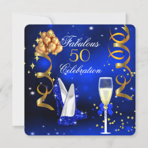 Invitación Tacones azules reales fabulosos para fiesta de cha