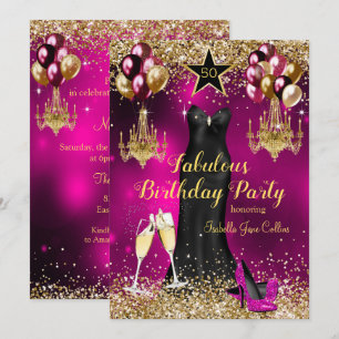 Invitación Tacones de estrella de celebración de cumpleaños f