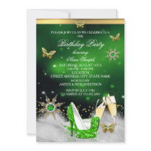 Tacones de mariposa verde lima con purpurina dorad