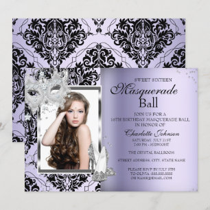 Invitación Tacones Elegantes de Máscara Mascarada Dulces 16 L