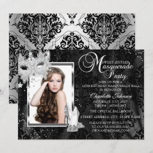 Invitación Tacones Elegantes de Máscara Mascarada Foto Dulces