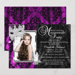 Invitación Tacones Elegantes Máscara Rosa Mascarada Foto Swee