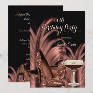 Invitación Tacones Exóticos de Martini de Espresso para Fiest