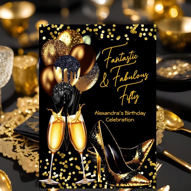 Invitación Tacones fabulosos fantásticos Cumpleaños champán (Subido por el creador)