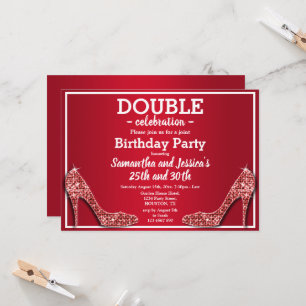 Invitación Tacones rojos brillantes y relucientes Cumpleaños