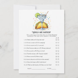 Invitación Tacos and Tequila Party "Would She Rather?" Game