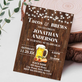 Invitación Tacos & Brews Adultos Cumpleaños Occidental
