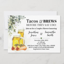 Invitación Tacos & Brews Ducha Eucalyptus Verdor