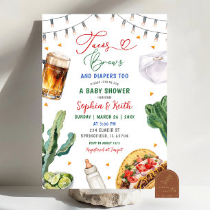 Invitación Tacos Cervezas y Pañales Baby Shower