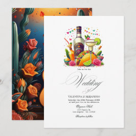 Invitación Tacos coloridos y Boda de Tequila Fiesta