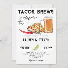 Invitación Tacos prepara pañales para Baby Shower