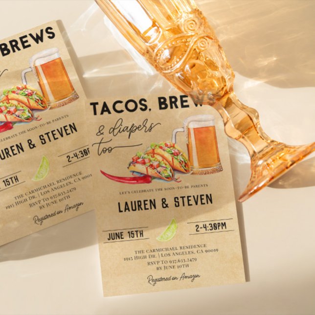 Invitación Tacos prepara pañales para Baby Shower (Subido por el creador)