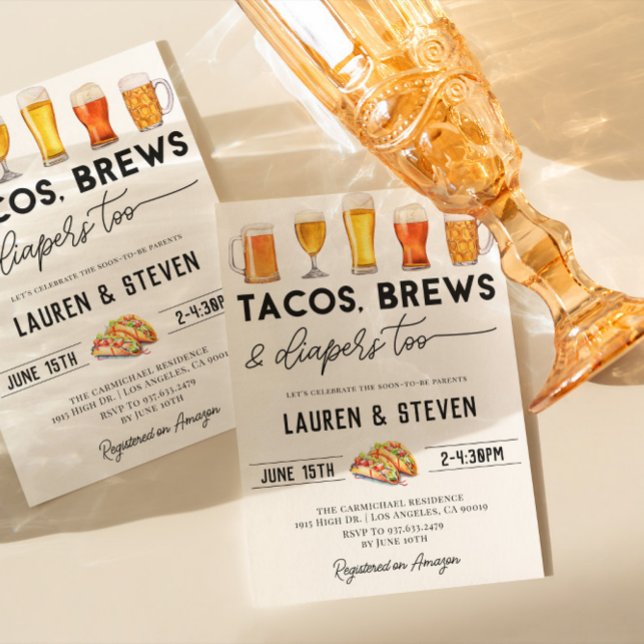 Invitación Tacos prepara pañales para Baby Shower (Subido por el creador)