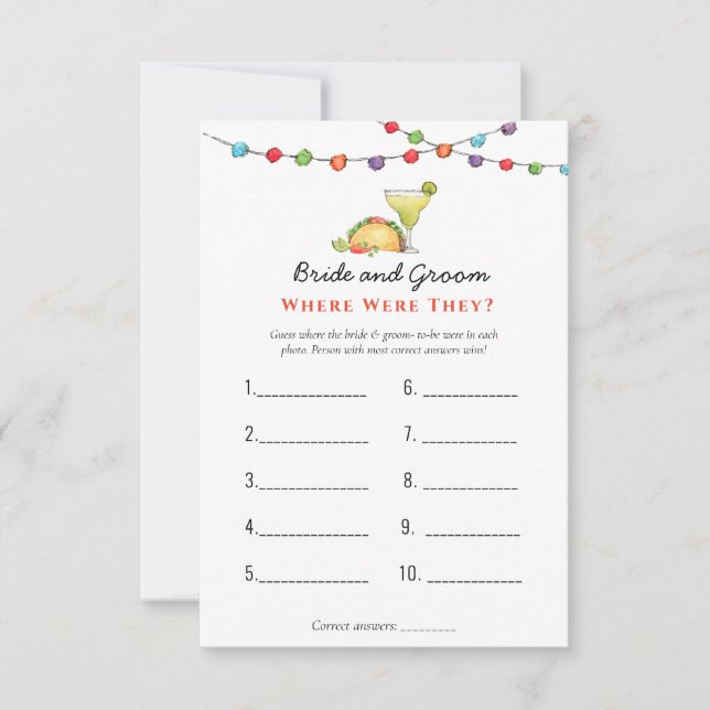 Invitación Tacos & Tequila "¿Dónde estaban ellos" Juegos de d (Anverso)